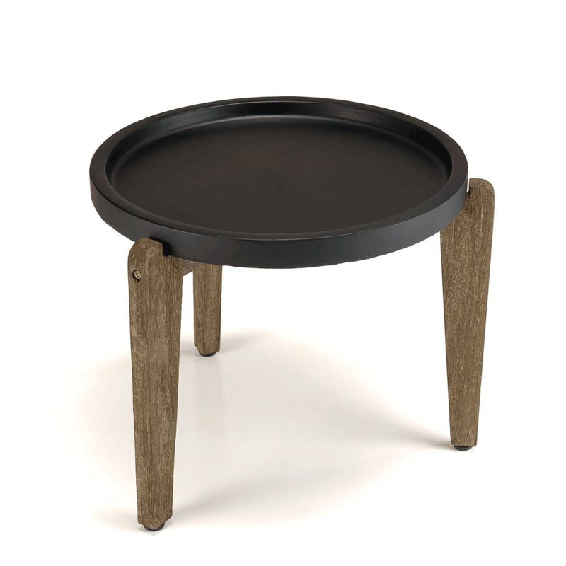 Hector - Table D'Appoint De Jardin - Acacia/Béton - Marron Vieilli/Noir