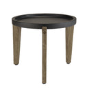 Hector - Table D'Appoint De Jardin - Acacia/Béton - Marron Vieilli/Noir