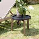 Hector - Table D'Appoint De Jardin - Acacia/Béton - Marron Vieilli/Noir