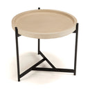 Hector - Table D'Appoint De Jardin - Béton/Acier - Noir/Beige