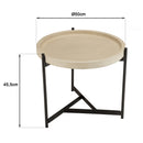 Hector - Table D'Appoint De Jardin - Béton/Acier - Noir/Beige