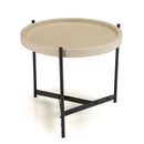 Hector - Table D'Appoint De Jardin - Béton/Acier - Noir/Beige