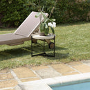 Hector - Table D'Appoint De Jardin - Béton/Acier - Noir/Beige