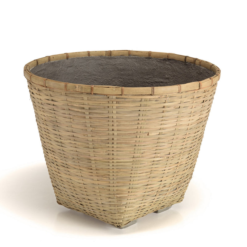 Hector - Pot De Fleur - Bambou - Gris/Bois Clair