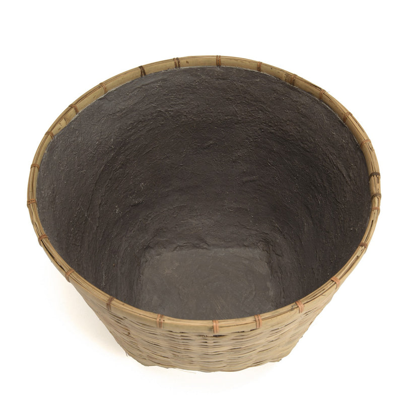 Hector - Pot De Fleur - Bambou - Gris/Bois Clair