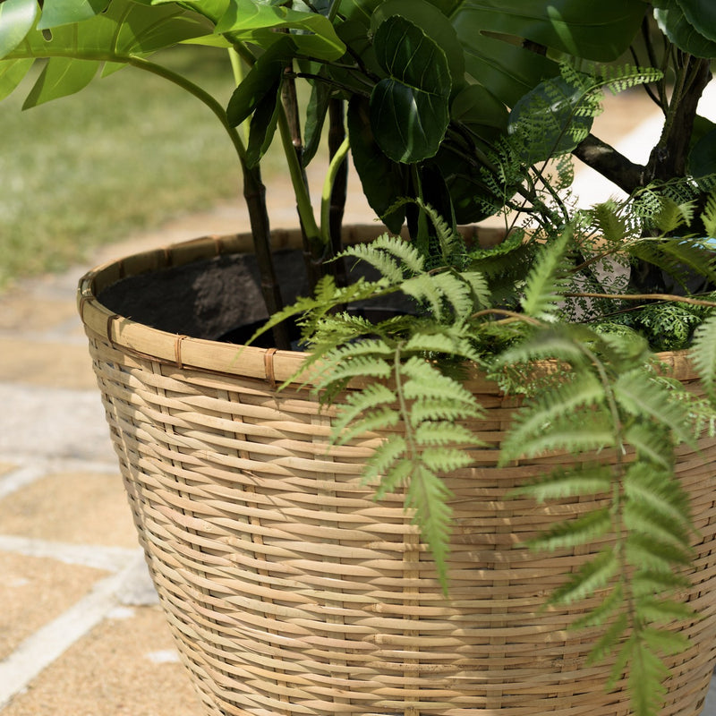 Hector - Pot De Fleur - Bambou - Gris/Bois Clair