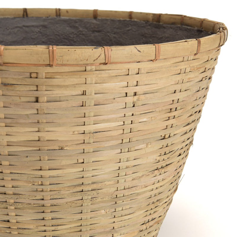 Hector - Pot De Fleur - Bambou - Gris/Bois Clair