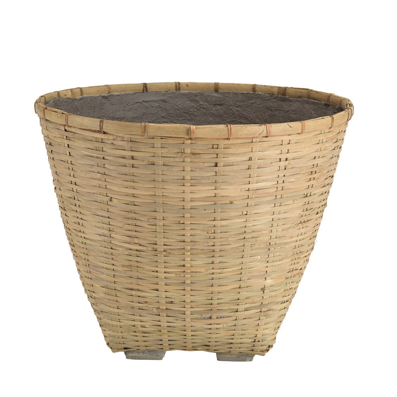 Hector - Pot De Fleur - Bambou - Gris/Bois Clair