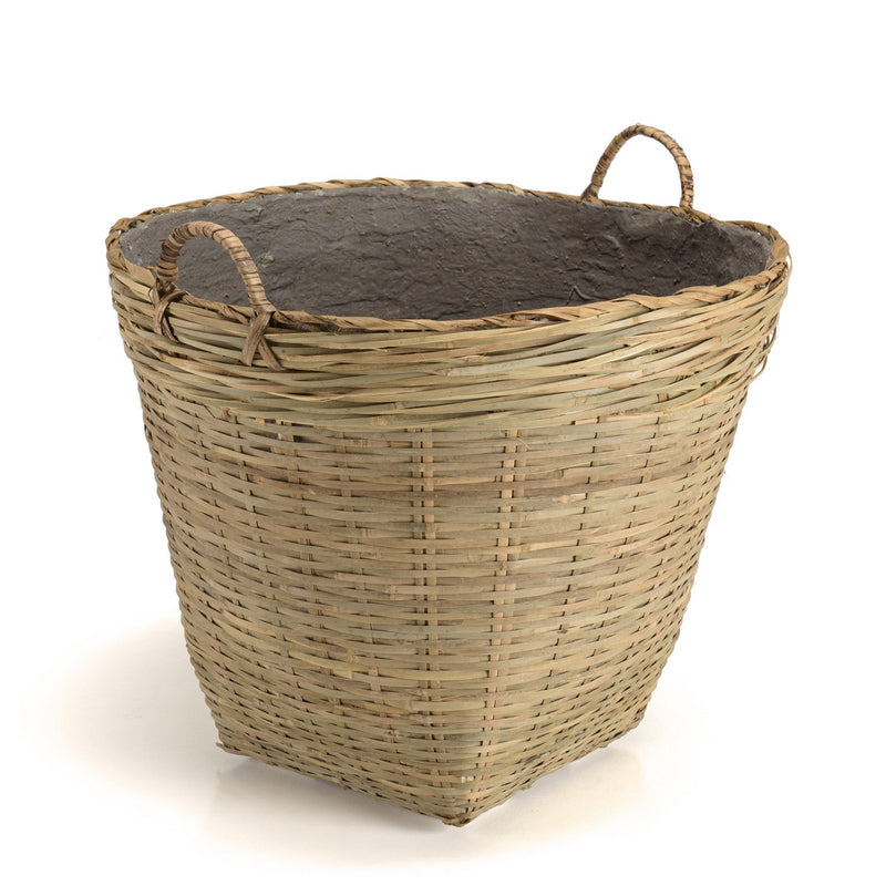 Hector - Pot De Fleur - Bambou - Gris/Bois Clair