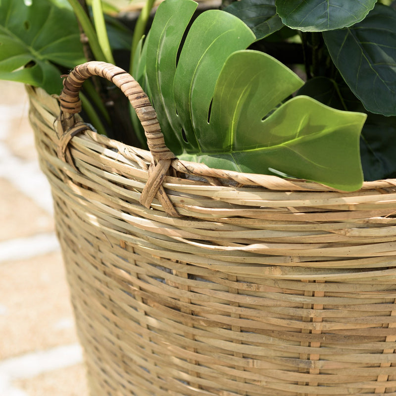 Hector - Pot De Fleur - Bambou - Gris/Bois Clair