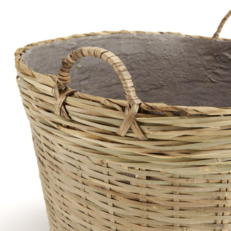 Hector - Pot De Fleur - Bambou - Gris/Bois Clair