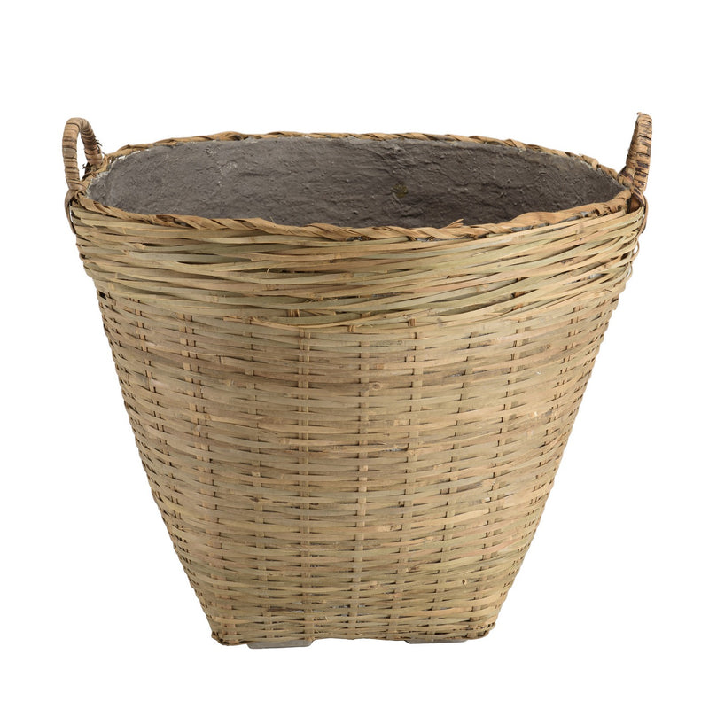 Hector - Pot De Fleur - Bambou - Gris/Bois Clair