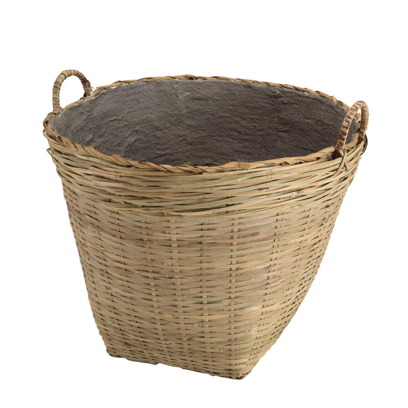 Hector - Pot De Fleur - Bambou - Gris/Bois Clair