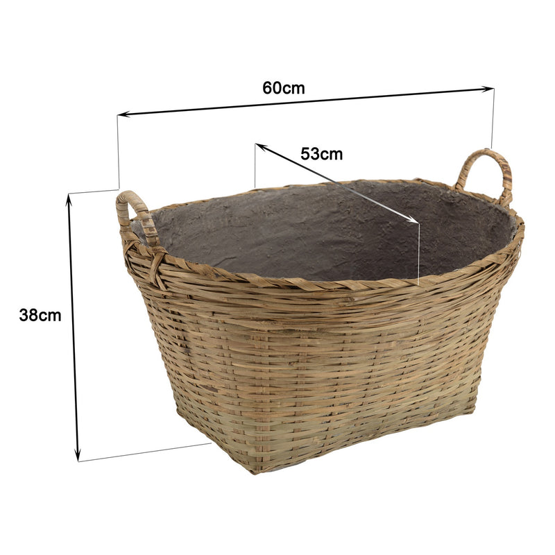Hector - Pot De Fleur - Bambou - Gris/Bois Clair