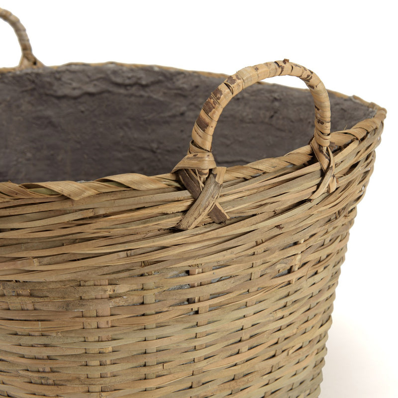Hector - Pot De Fleur - Bambou - Gris/Bois Clair