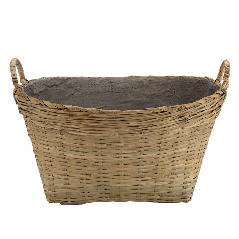 Hector - Pot De Fleur - Bambou - Gris/Bois Clair