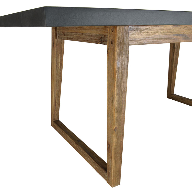 Hector - Salon De Jardin - Acacia/Résine Effet "Béton" - Gris Anthracite/Marron