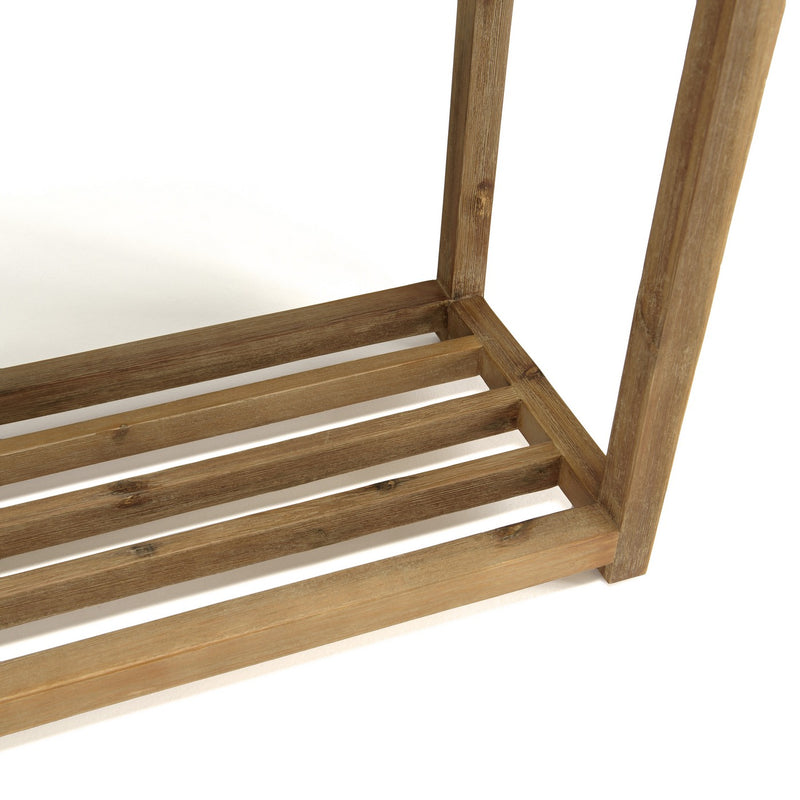 Hector - Console De Jardin - Acacia/Résine Effet "Béton" - Marron/Gris Anthracite