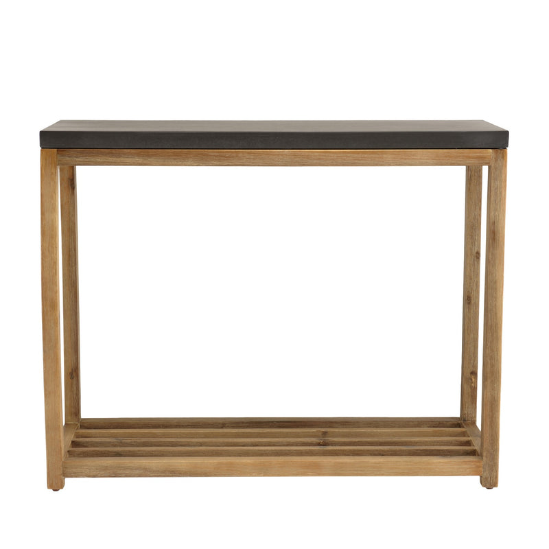 Hector - Console De Jardin - Acacia/Résine Effet "Béton" - Marron/Gris Anthracite