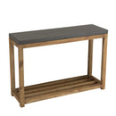 Hector - Console De Jardin - Acacia/Résine Effet "Béton" - Gris Anthracite/Marron