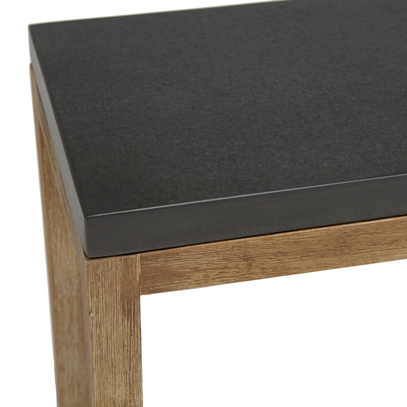 Hector - Console De Jardin - Acacia/Résine Effet "Béton" - Gris Anthracite/Marron