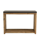 Hector - Console De Jardin - Acacia/Résine Effet "Béton" - Gris Anthracite/Marron