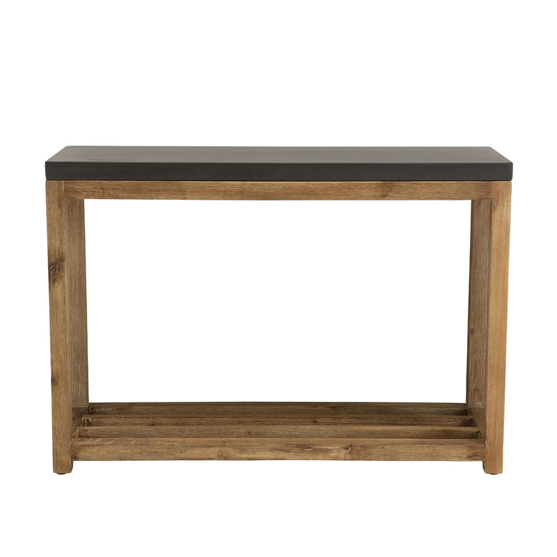 Hector - Console De Jardin - Acacia/Résine Effet "Béton" - Gris Anthracite/Marron