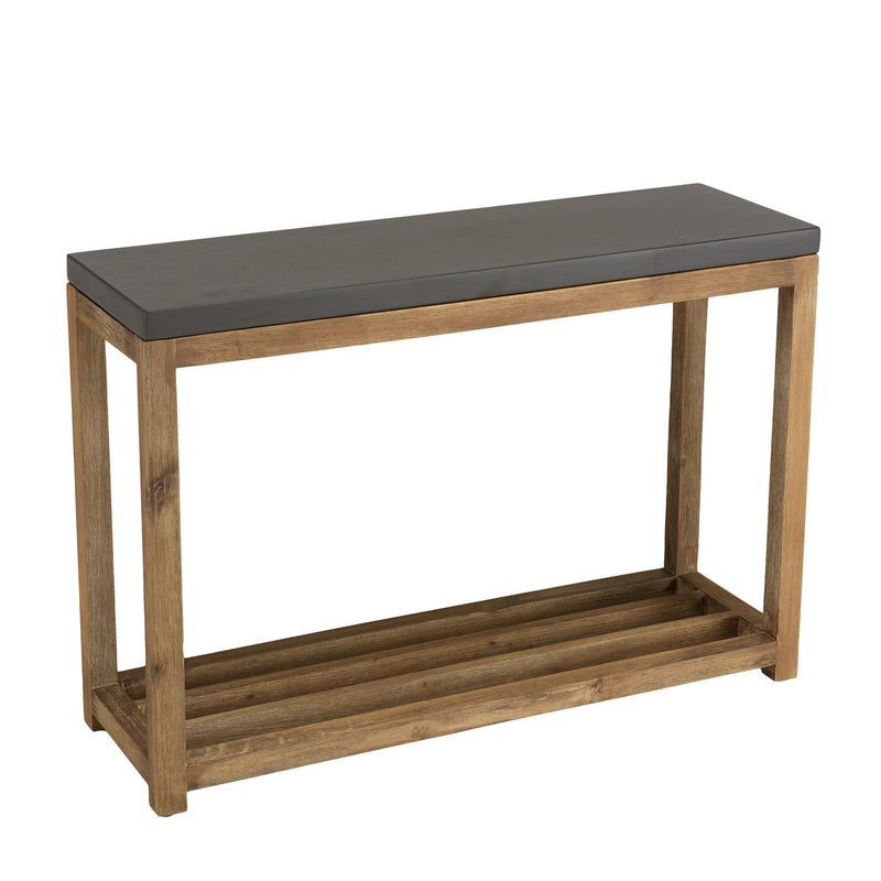 Hector - Console De Jardin - Acacia/Résine Effet "Béton" - Gris Anthracite/Marron