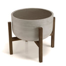 Hector - Pot De Fleur - Acacia/Béton - Marron Foncé/Gris