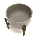 Hector - Pot De Fleur - Acacia/Béton - Marron Foncé/Gris