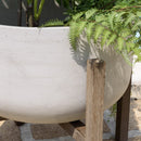 Hector - Pot De Fleur - Acacia/Béton - Marron Foncé/Gris