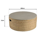 Hector - Table Basse De Jardin - Bambou/Béton - Gris/Bois Clair