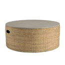 Hector - Table Basse De Jardin - Bambou/Béton - Gris/Bois Clair