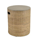 Hector - Table D'Appoint De Jardin - Bambou/Béton - Gris/Bois Clair