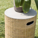Hector - Table D'Appoint De Jardin - Bambou/Béton - Gris/Bois Clair