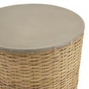 Hector - Table D'Appoint De Jardin - Bambou/Béton - Gris/Bois Clair