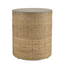 Hector - Table D'Appoint De Jardin - Bambou/Béton - Gris/Bois Clair