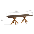 Nestor - Table À Manger De Jardin - Fibre De Ciment/Acacia - Marron