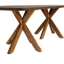 Nestor - Table À Manger De Jardin - Fibre De Ciment/Acacia - Marron