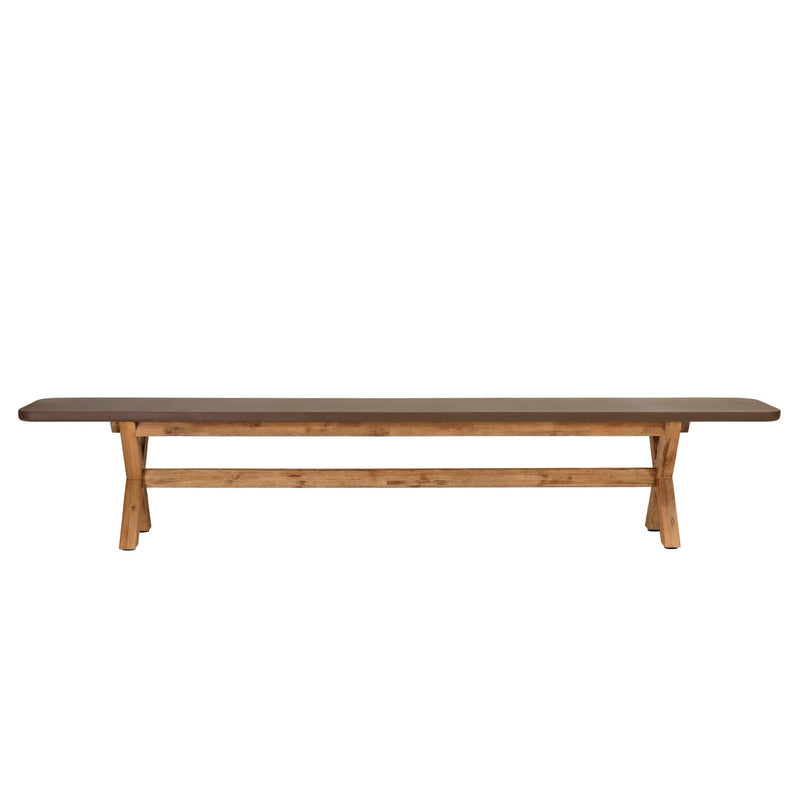 Nestor - Ensemble Table Et Bancs - Fibre De Ciment/Acacia - Marron