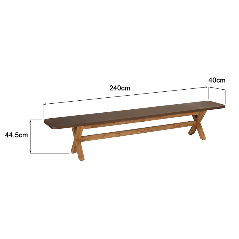 Nestor - Ensemble Table Et Bancs - Fibre De Ciment/Acacia - Marron