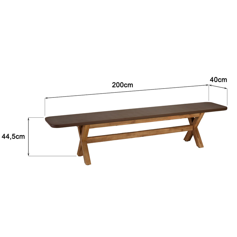 Nestor - Banc De Jardin - Fibre De Ciment/Acacia - Marron