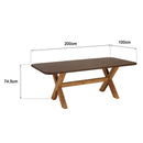 Nestor - Ensemble Table Et Bancs - Fibre De Ciment/Acacia - Marron