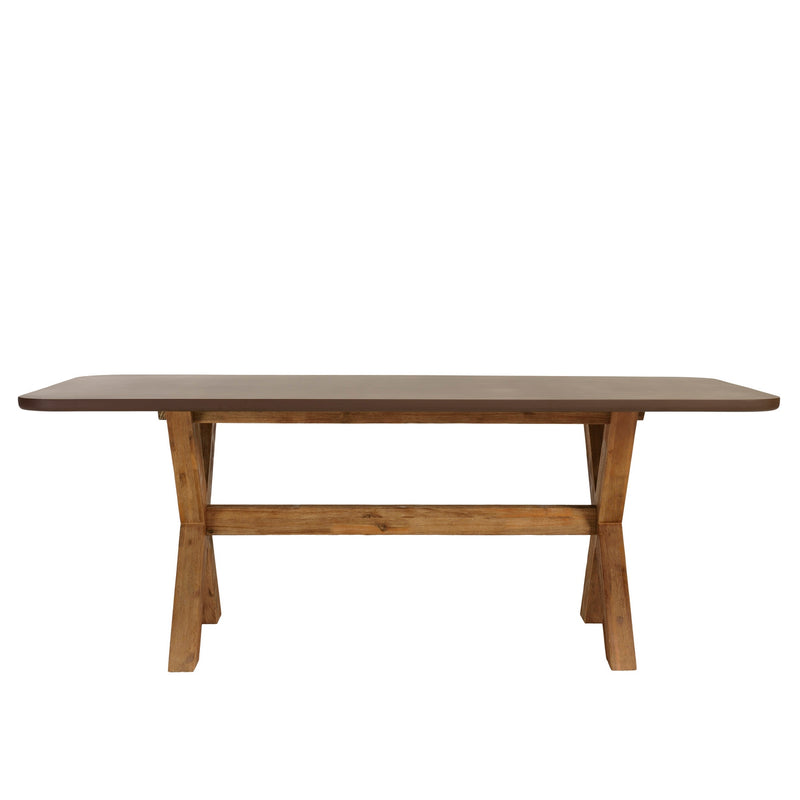 Nestor - Ensemble Table Et Bancs - Fibre De Ciment/Acacia - Marron