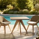 Nestor - Table À Manger De Jardin - Fibre De Ciment/Acacia - Marron