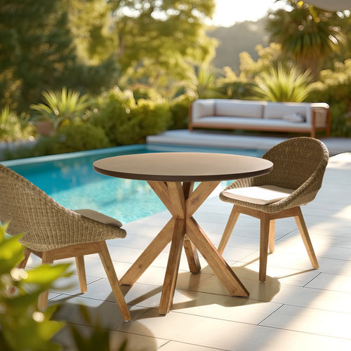 Nestor - Table À Manger De Jardin - Marron