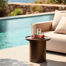 Nestor - Table D'Appoint De Jardin - Fibre De Ciment - Marron