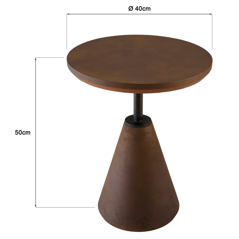 Nestor - Table D'Appoint De Jardin - Fibre De Ciment/Acier - Marron/Noir