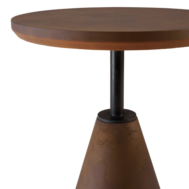 Nestor - Table D'Appoint De Jardin - Fibre De Ciment/Acier - Marron/Noir