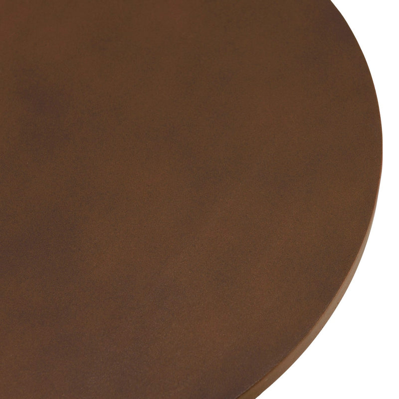 Nestor - Table D'Appoint De Jardin - Fibre De Ciment/Acier - Marron/Noir